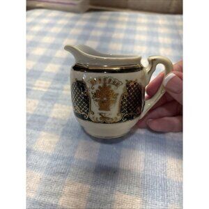 Noritake Demitasse Creamer Black Gold Circa 1920's Hand painted Antique